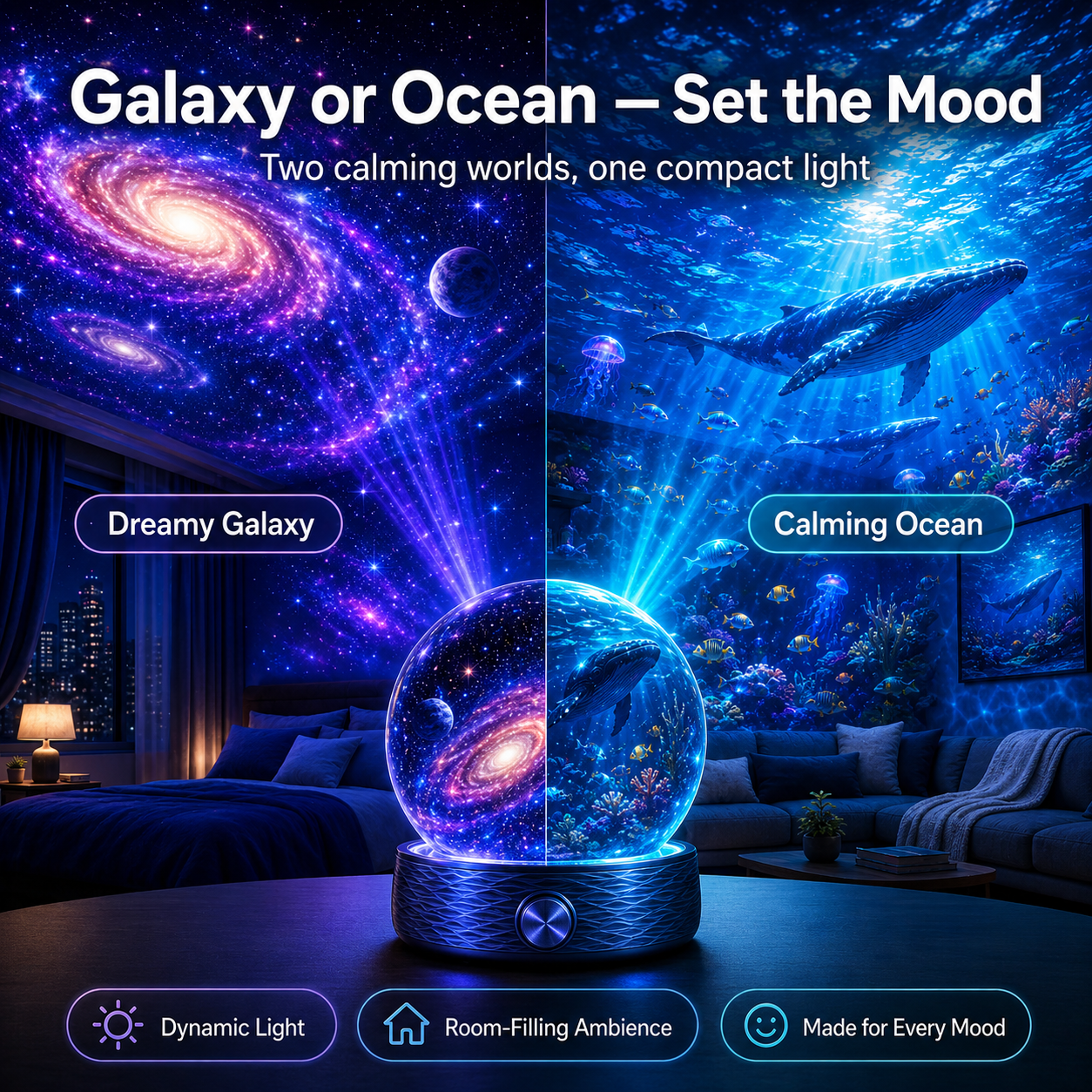 🐉SCNDR® 360° Smart Holographic Projector (HD Smart Dynamic 5D)