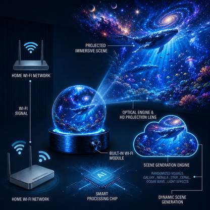 🐉SCNDR® 360° Smart Holographic Projector (HD Smart Dynamic 5D)